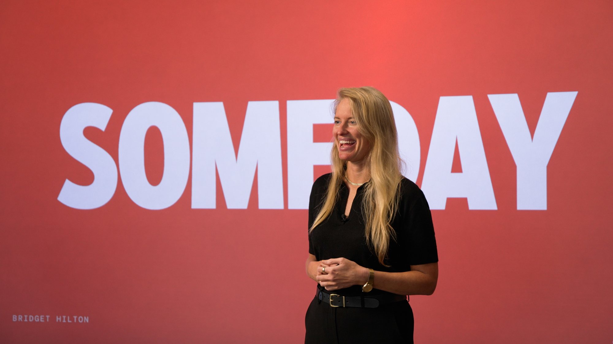 Bridget Hilton on stage